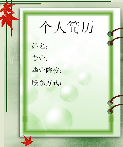 醫(yī)學(xué)生求職簡(jiǎn)歷封面之紅葉相冊(cè)版