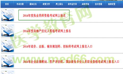 河北省2014年執(zhí)業(yè)藥師資格考試報(bào)名入口