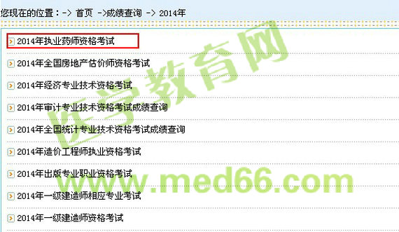 山東2014年執(zhí)業(yè)藥師成績查詢?nèi)肟? width=