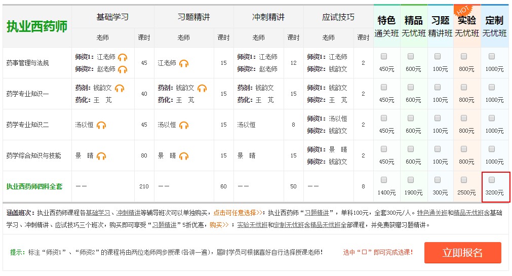 2017年執(zhí)業(yè)藥師考試班次選購(gòu)指南|班次介紹