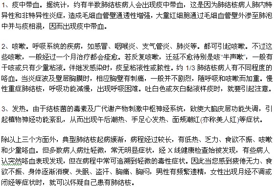 肺結(jié)核患者可以通過哪些方法進行自我診斷