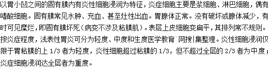 慢性淺表性胃炎的病理改變