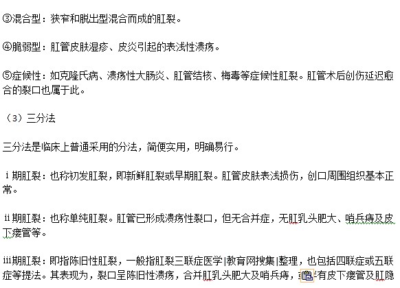 肛裂分幾個時期？如何分期？