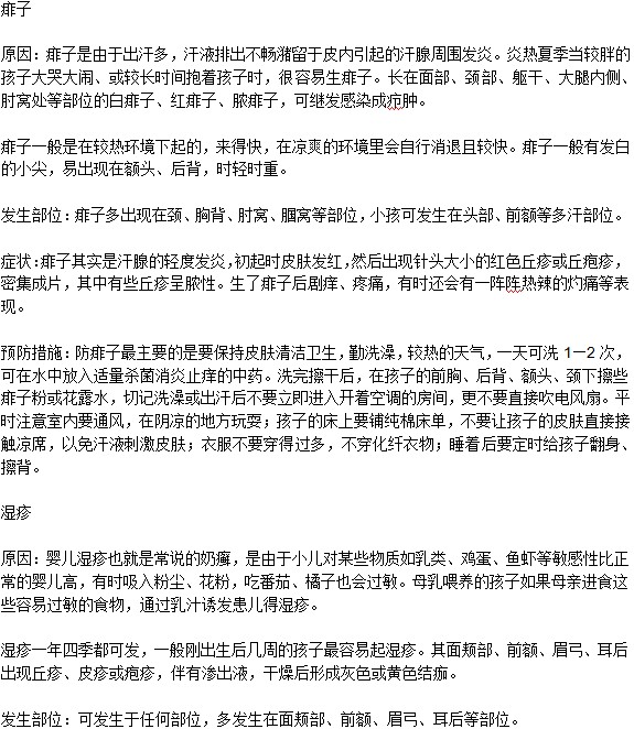 痱子與濕疹如何鑒別