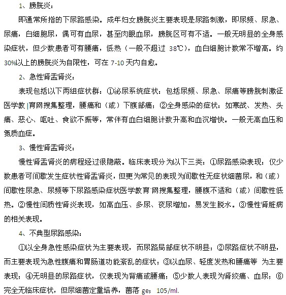 女性尿路感染的癥狀都是什么