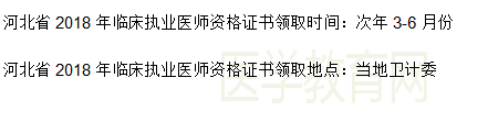 河北省2018年臨床執(zhí)業(yè)醫(yī)師資格證書(shū)