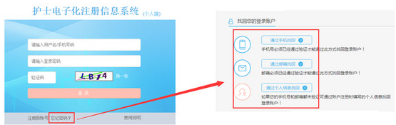 2018護士電子化注冊用戶名密碼忘記了怎么辦