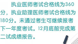 官方2018年臨床助理醫(yī)師二試考試分數線已經正式公布！