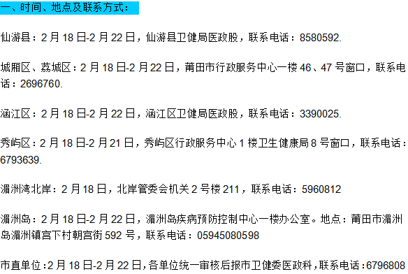 莆田市2019年臨床執(zhí)業(yè)醫(yī)師現(xiàn)場(chǎng)審核時(shí)間