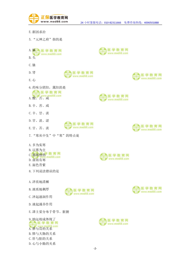 2019年中醫(yī)執(zhí)業(yè)醫(yī)師?？紲y評試卷