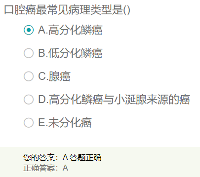 口腔癌最常見病理類型是？