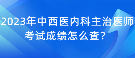 2023年中西醫(yī)內科主治醫(yī)師考試成績怎么查？