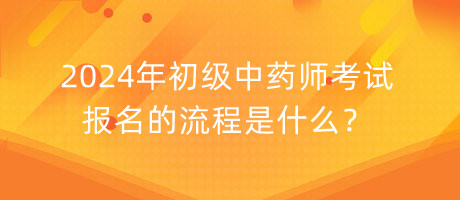 2024年初級中藥師考試報名的流程是什么？