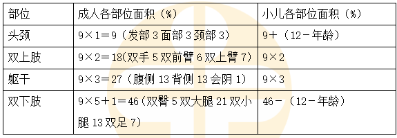 小兒與成人燒傷面積的劃分有什么區(qū)別？