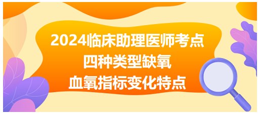 四種類(lèi)型缺氧—血氧指標(biāo)變化特點(diǎn)